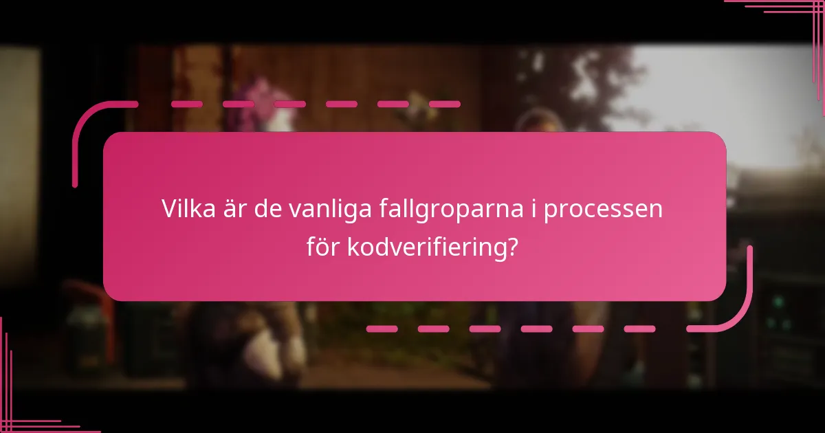 Vilka är de vanliga fallgroparna i processen för kodverifiering?